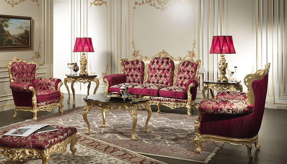 VIMERCATICarved and Gilded luxury classic Living Room Barocco 沙发
