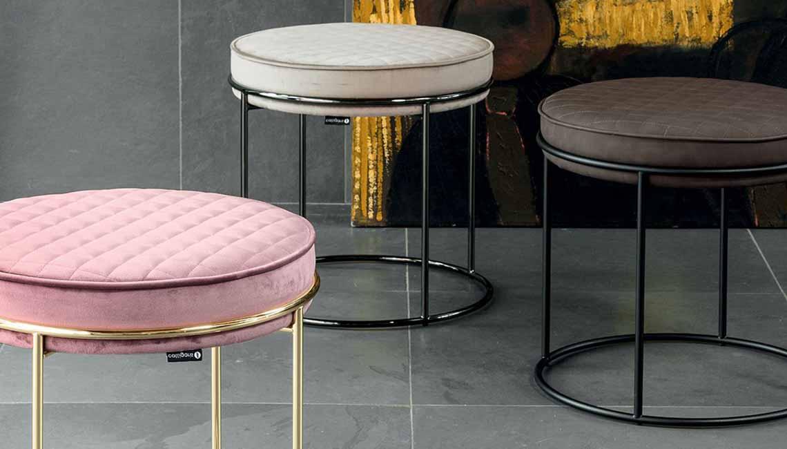 CALLIGARISUpholstered metal pouffe 坐垫